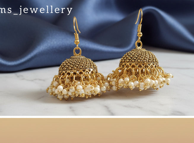 Beautiful Heavy Golden Loreal Jhumkas