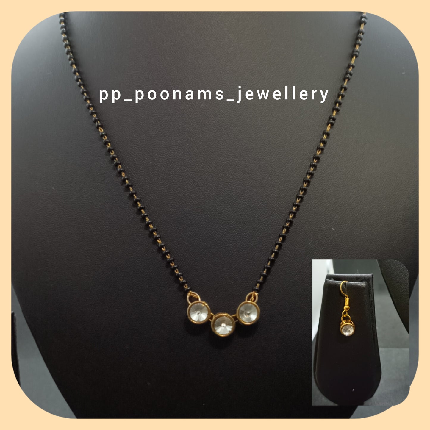 Gold Plated Crystal Kundan Mangalsutra