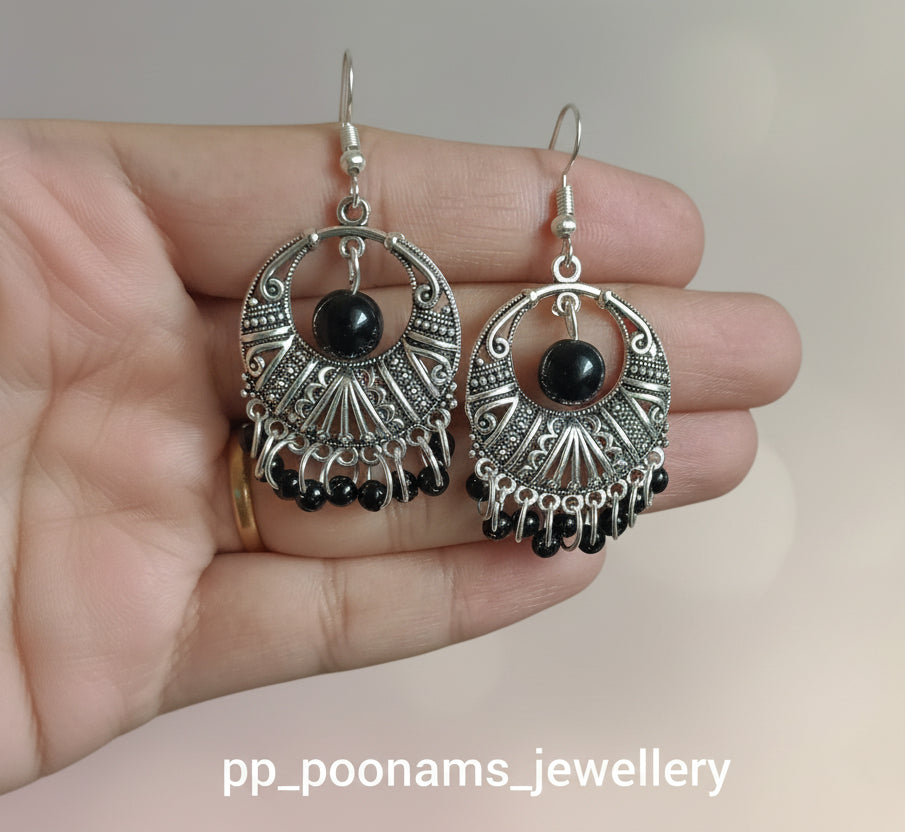 Oxidised Silver Plated Earring