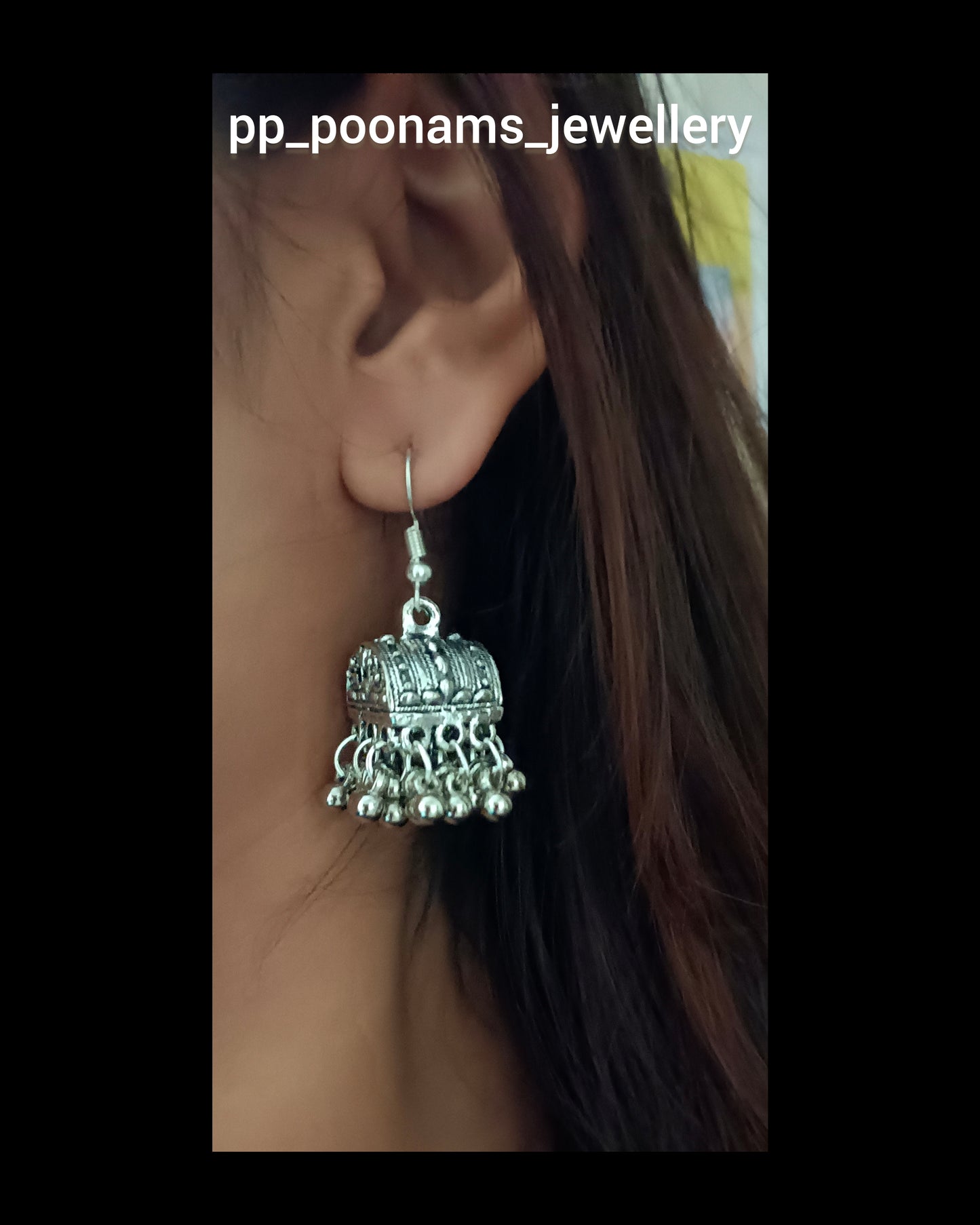 Oxidised Silver Plated Earring