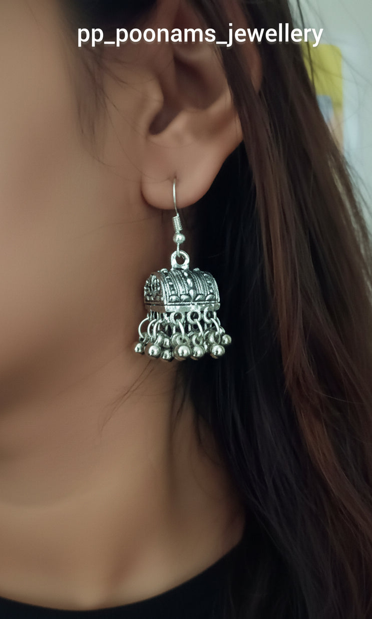 Oxidised Silver Plated Earring