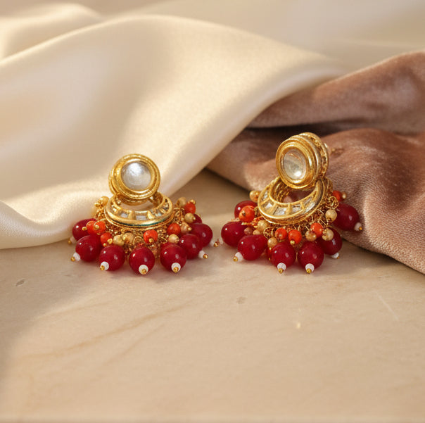 Meenakari Kundan Chandbali Earring
