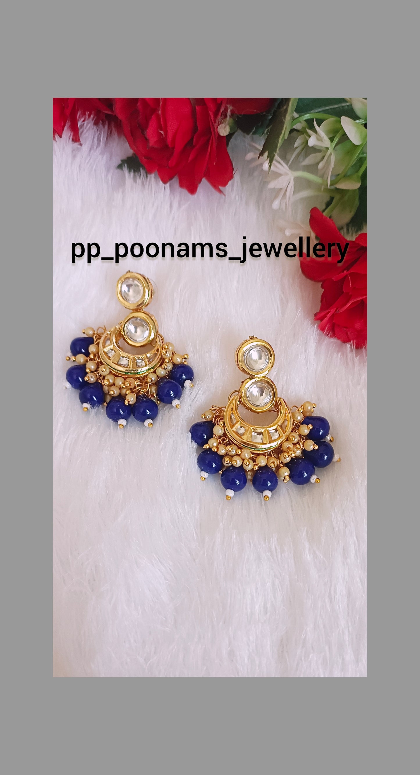 Meenakari Kundan Chandbali Earring