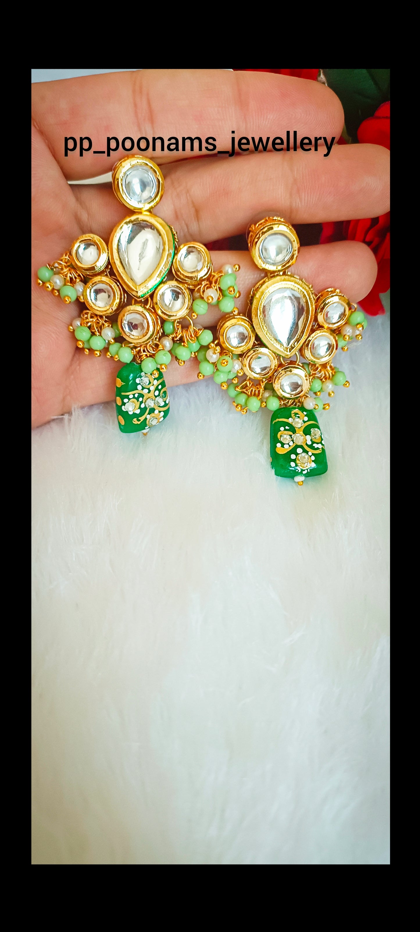 V-Shape Meenakari Kundan Earring