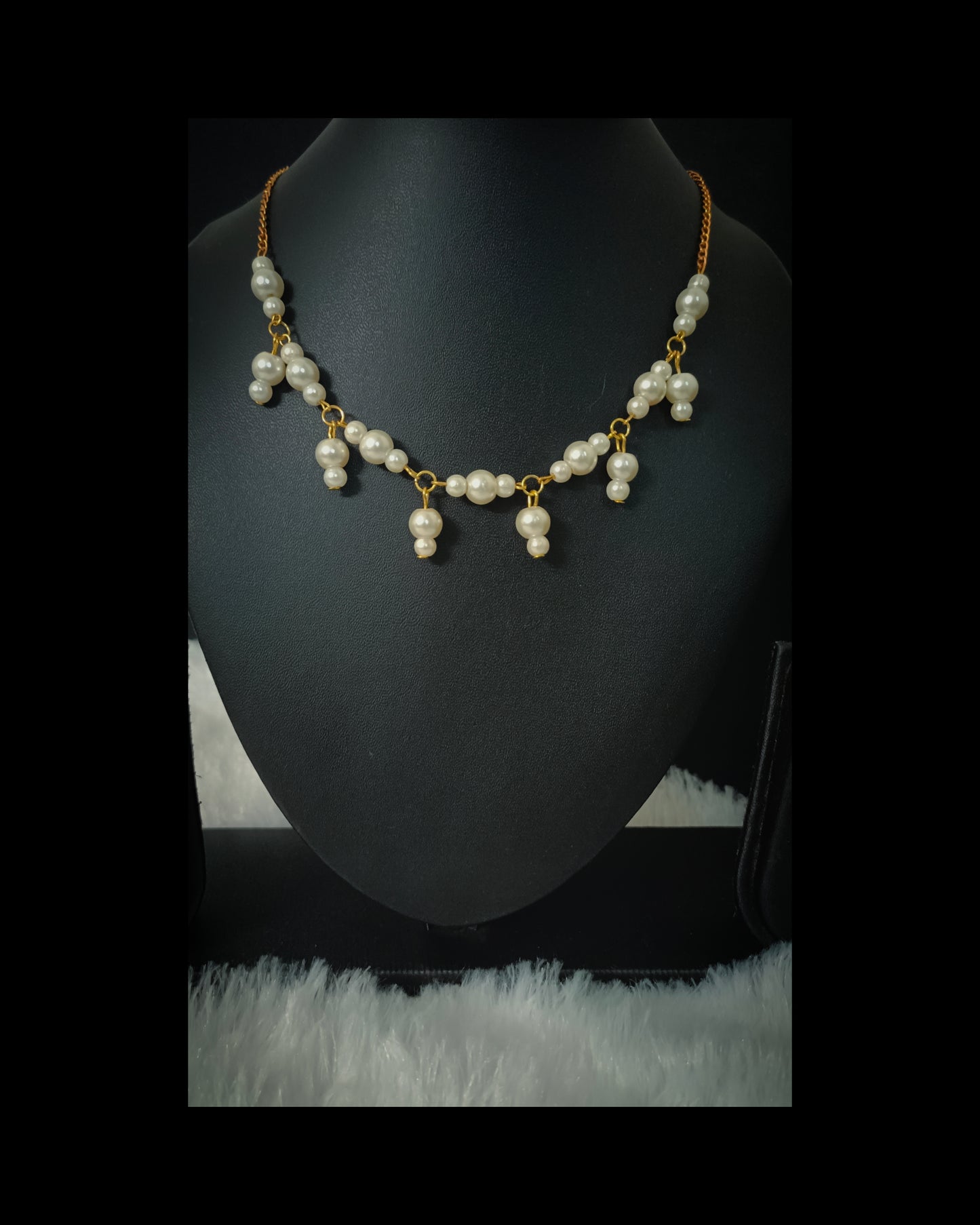 Delicate Gold Plated Chain Pearl Necklace