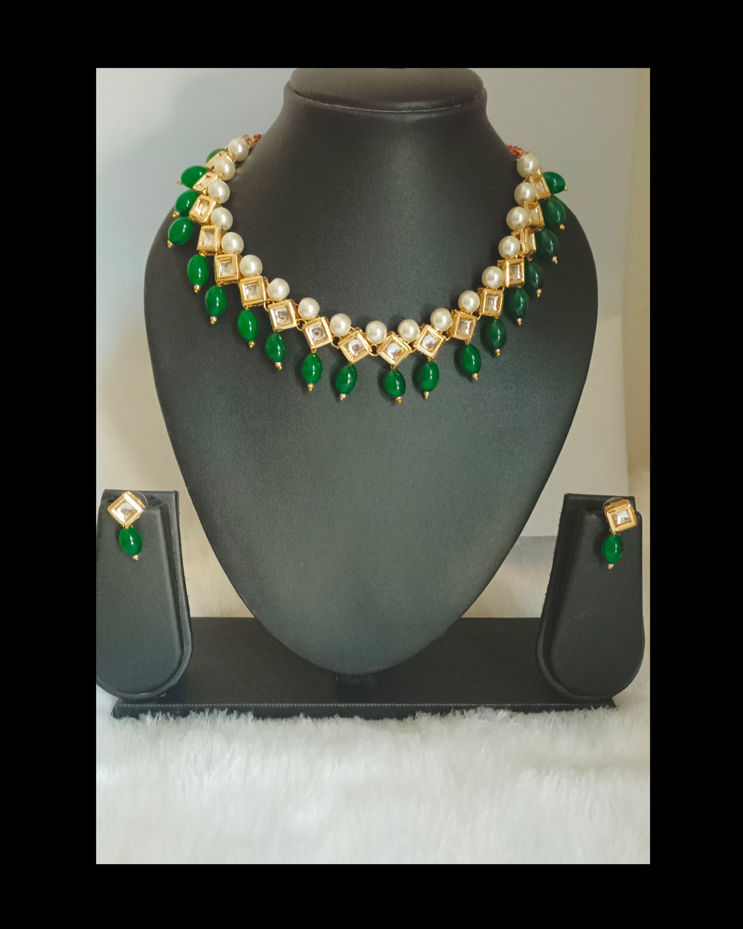 Gold Plated Meenakari Kundan Set