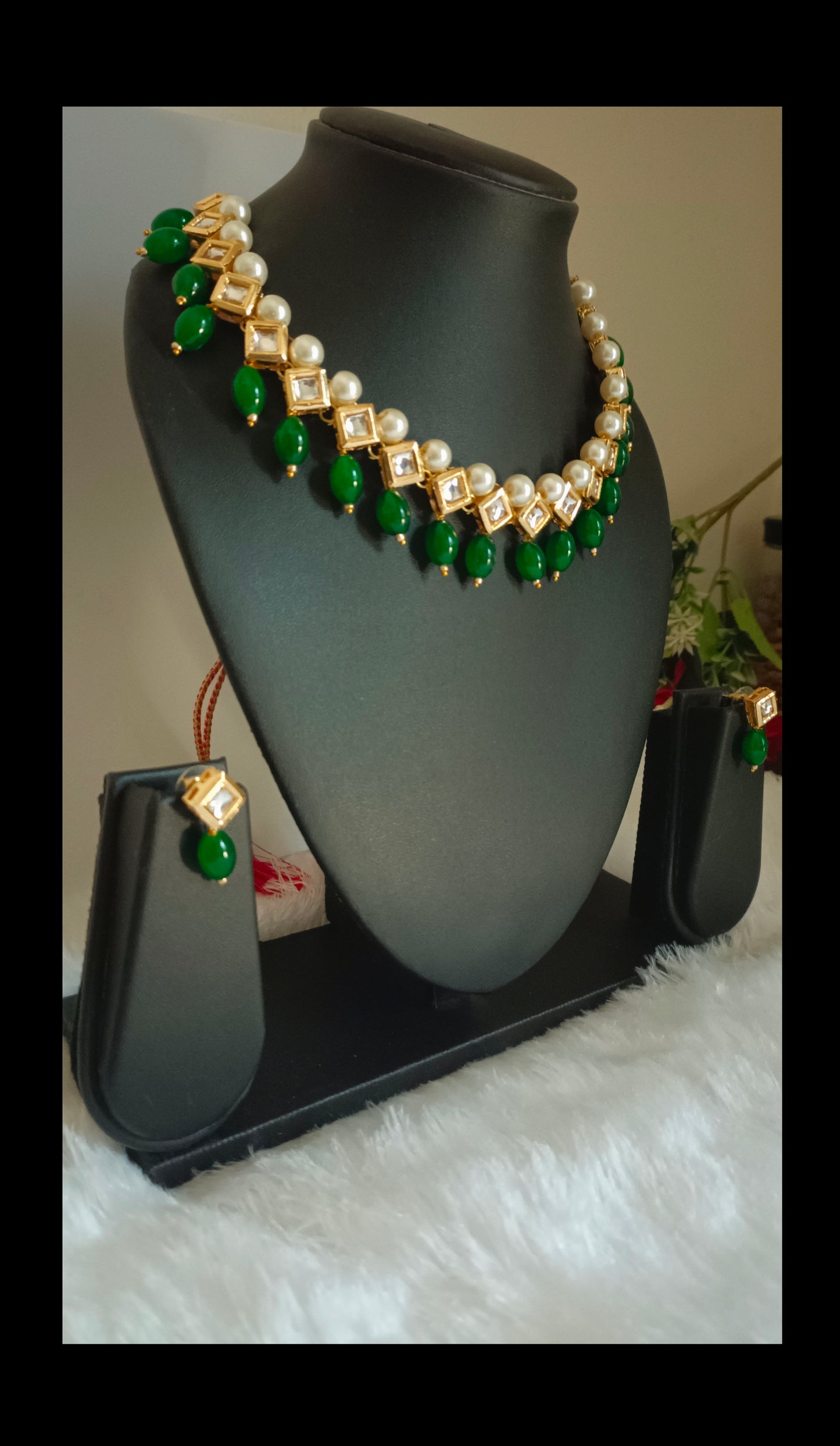 Gold Plated Meenakari Kundan Set