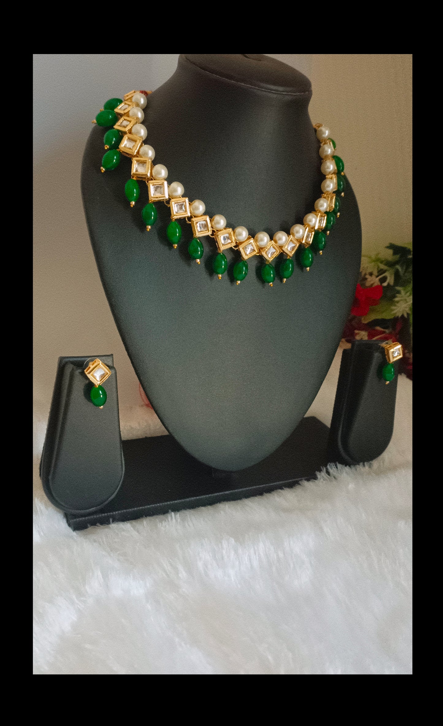 Gold Plated Meenakari Kundan Set