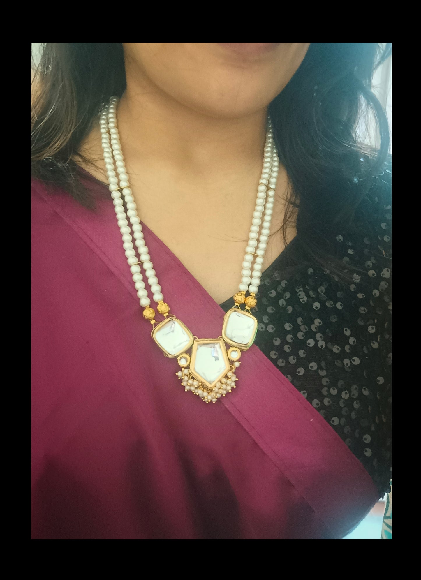 Gold Plated Kundan Beads RaniHaar