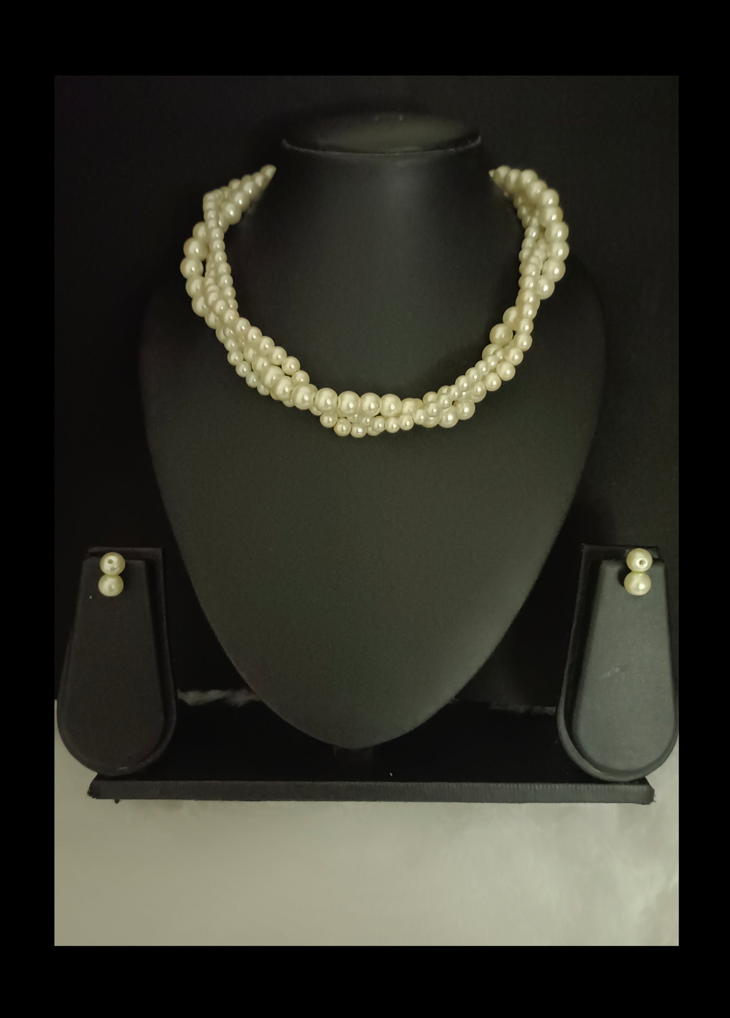 Braided Pearl Necklace Set