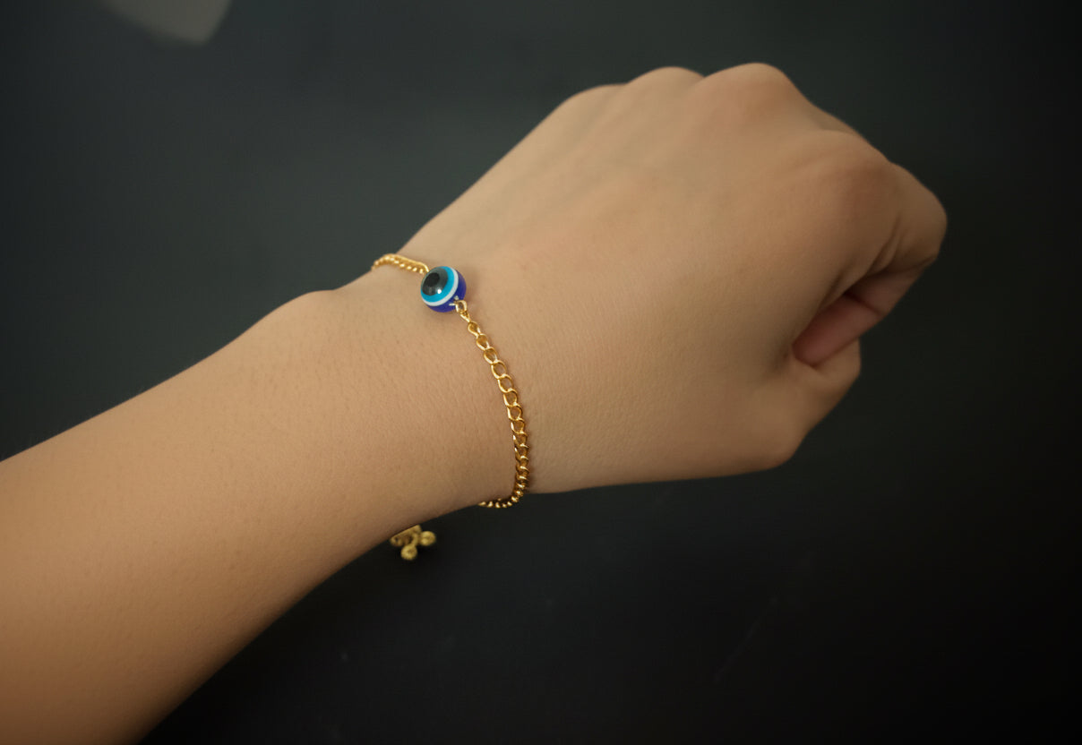 Evil Eye Golden & Silver Chain Bracelets