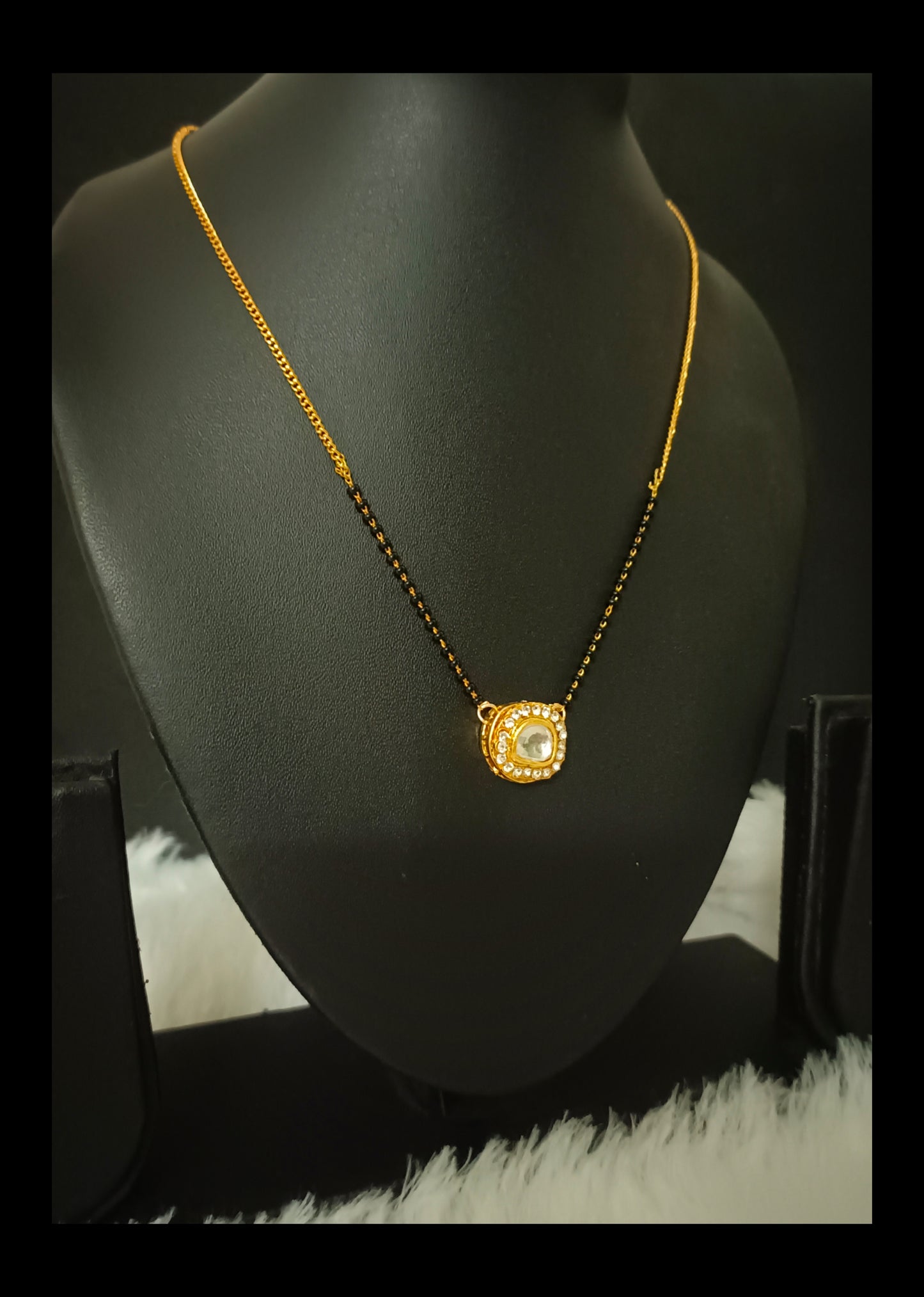 Delicate Meenakari Kundan Chain Mangalsutra
