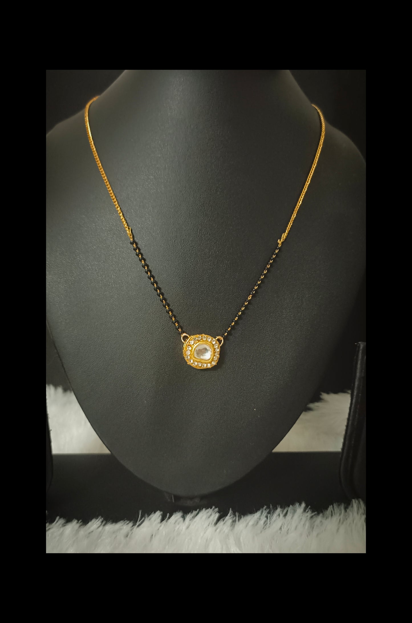 Delicate Meenakari Kundan Chain Mangalsutra