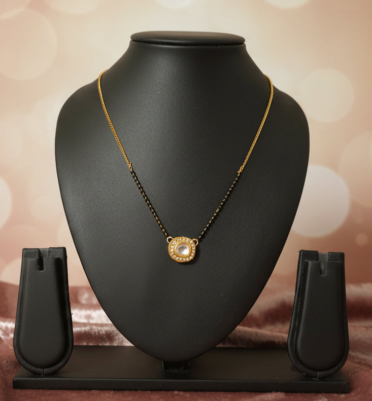 Delicate Meenakari Kundan Chain Mangalsutra