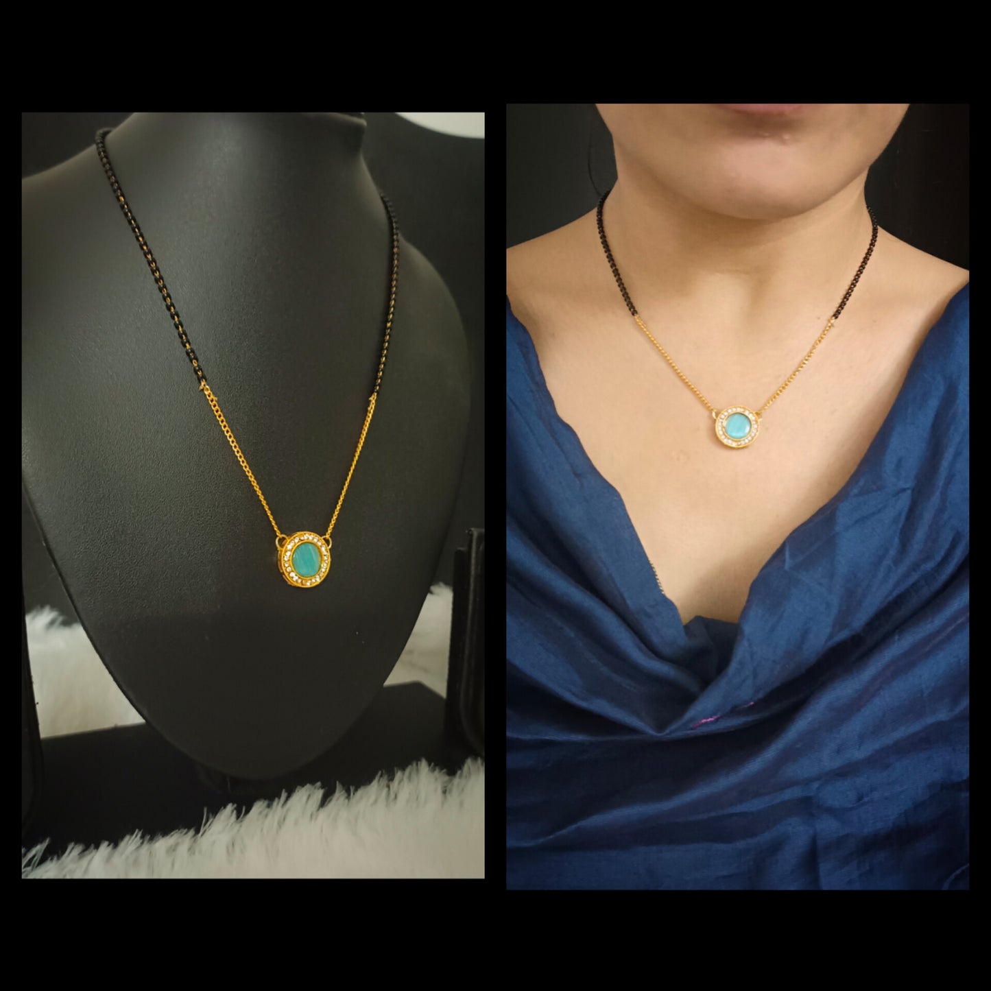Delicated Monalisa Chain Kundan Mangalsutra