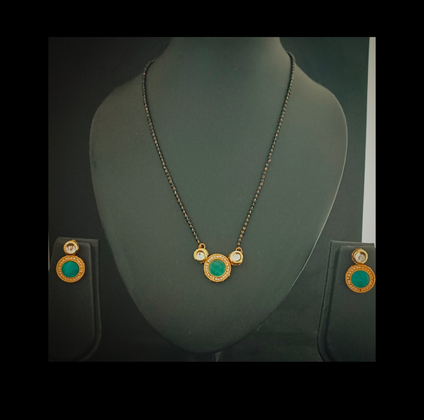 Gold Plated Monalisa Kundan Mangalsutra