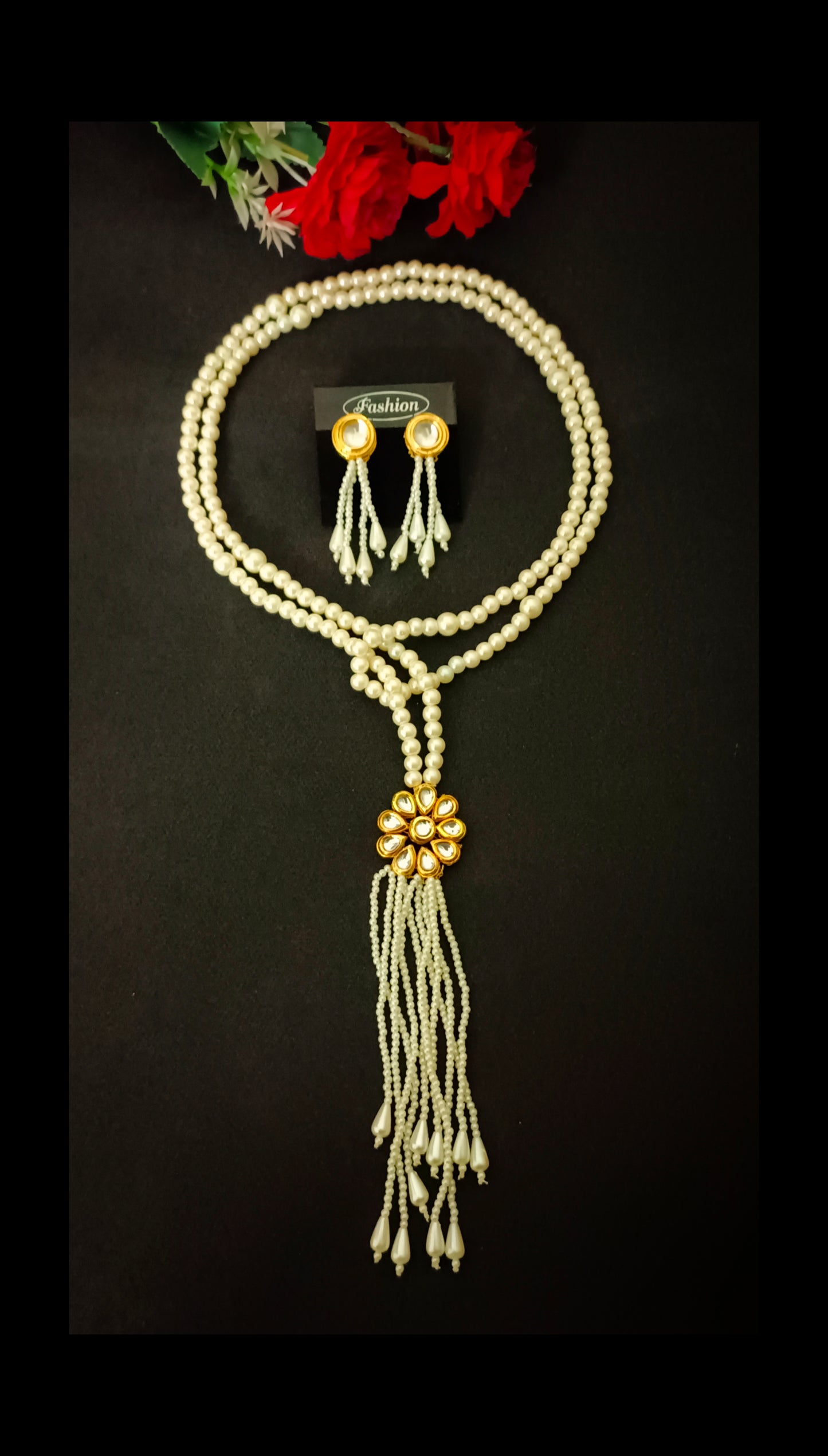 Dual Wear Gold-Plated Kundan Beads Necklace Set