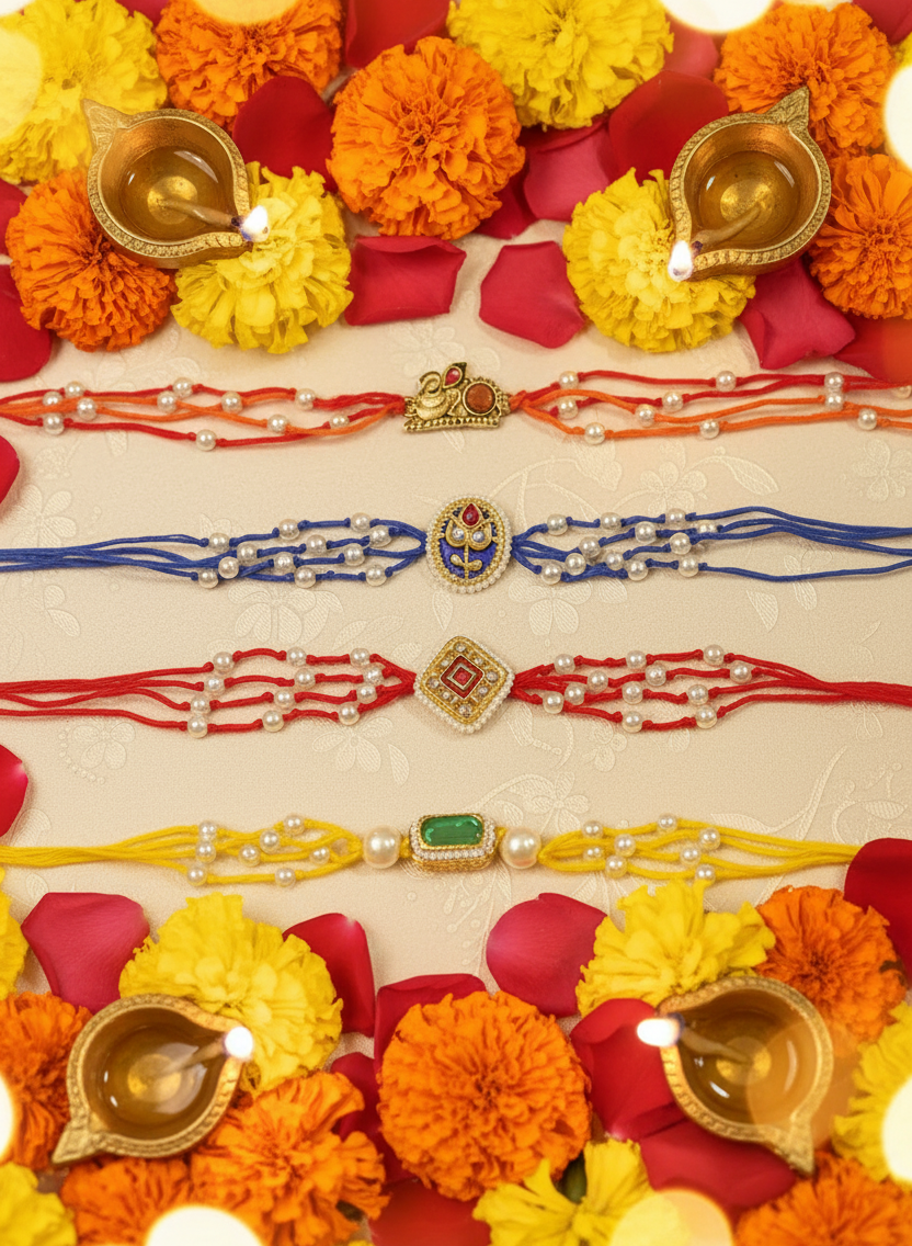 Combo of 4 Colorful Rakhi