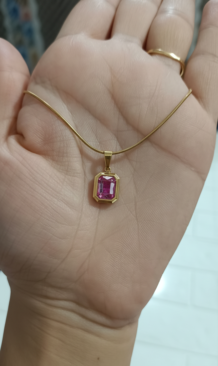 Golden Oxidised Anti-Tarnish Pendant Necklace