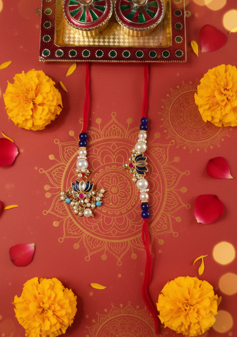 Lotus Kundan Bhai Bhabhi Lumba Rakhi
