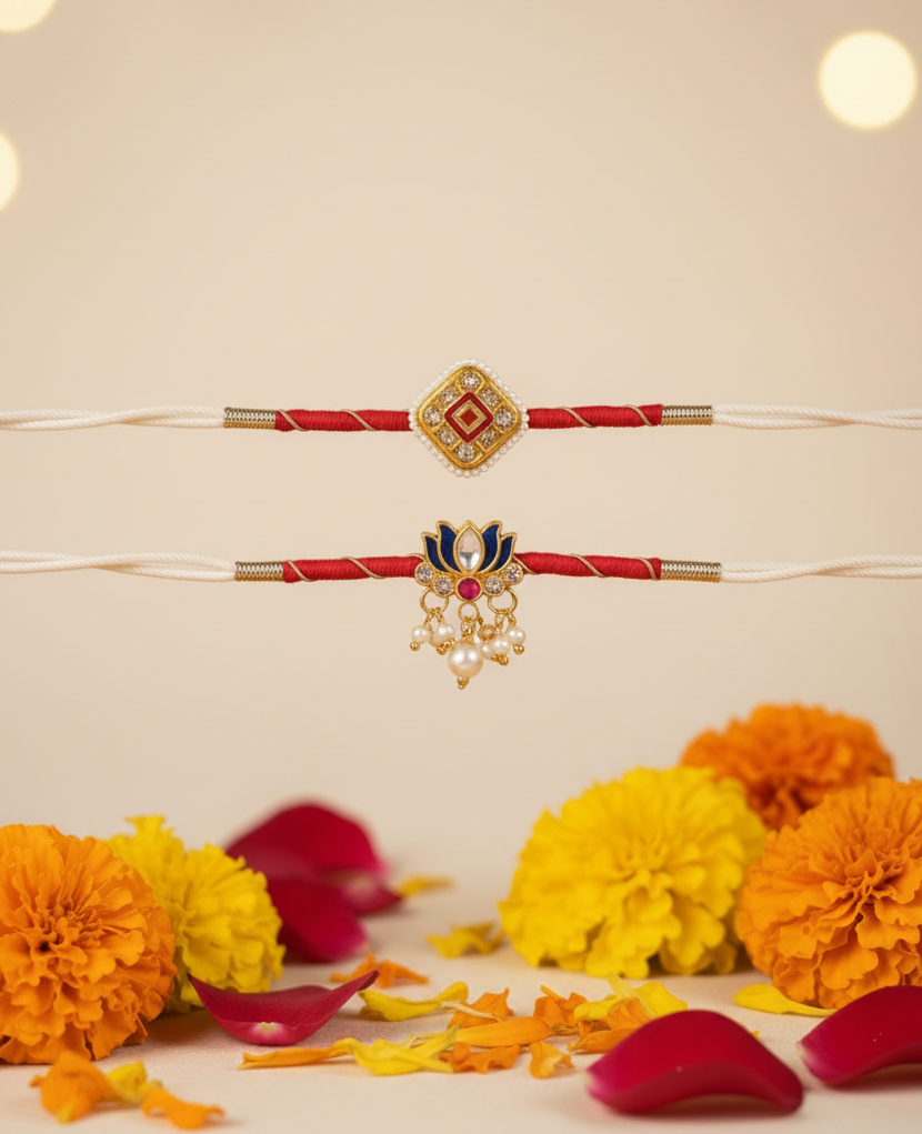 Combo of 2 Kundan Rakhi