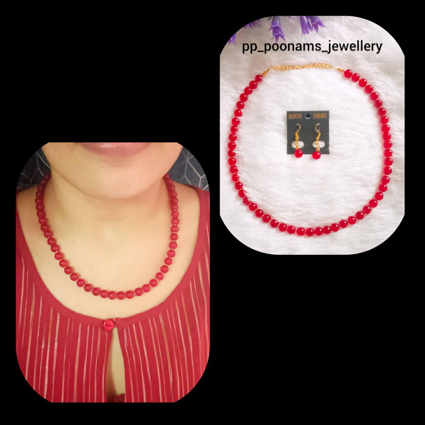 Simple Artificial Beads Necklace Set