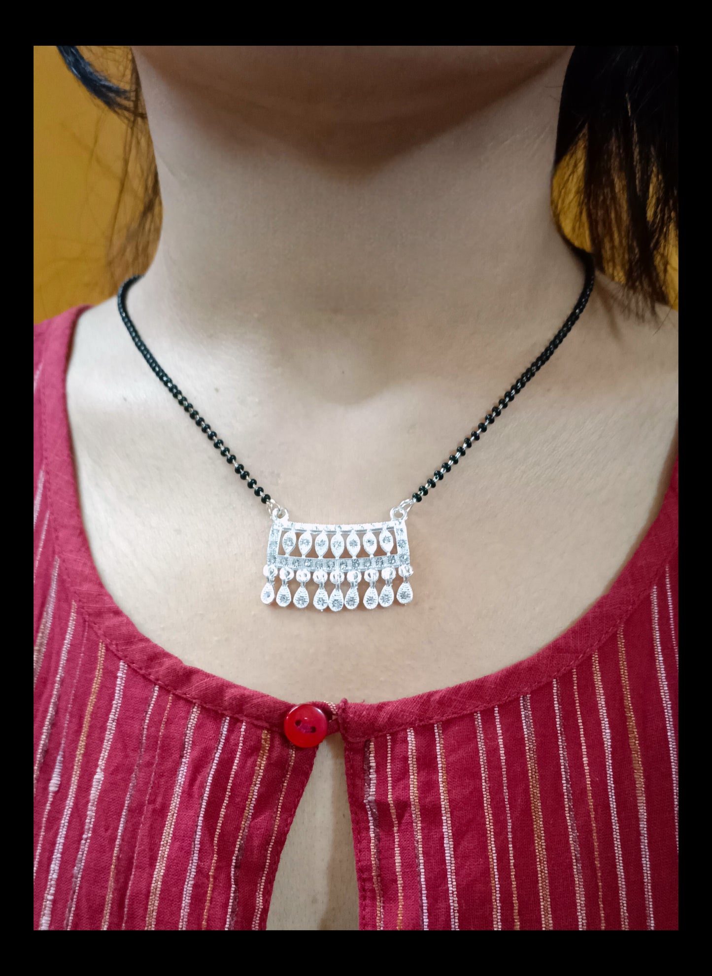 Silver Plated Pendant Mangalsutra Set