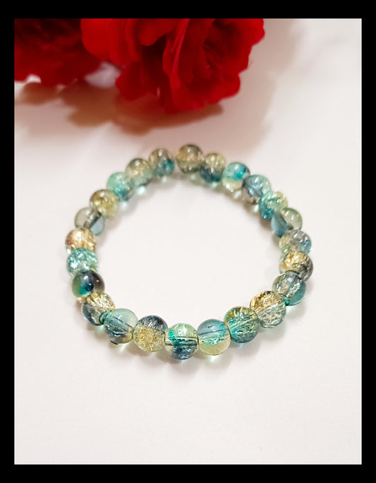 Beautiful Crackle Beads Adjustable Bracelet (8mm)