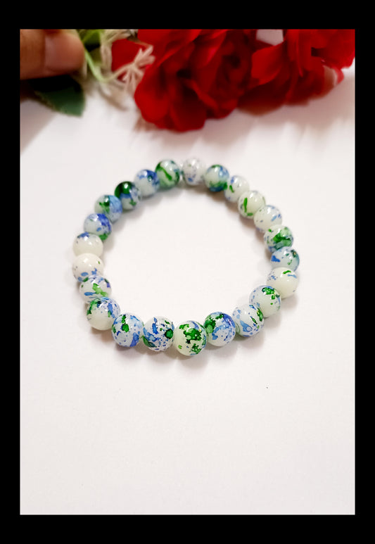 Marble Printed Adjustable Beads Bracelet (8mm)