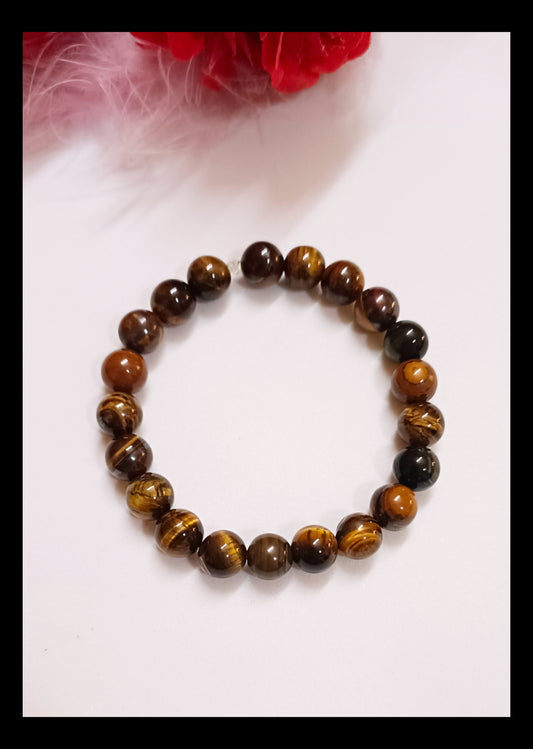 Unisex Tiger Eye Adjustable Bracelet ( Symbol of Good Luck)