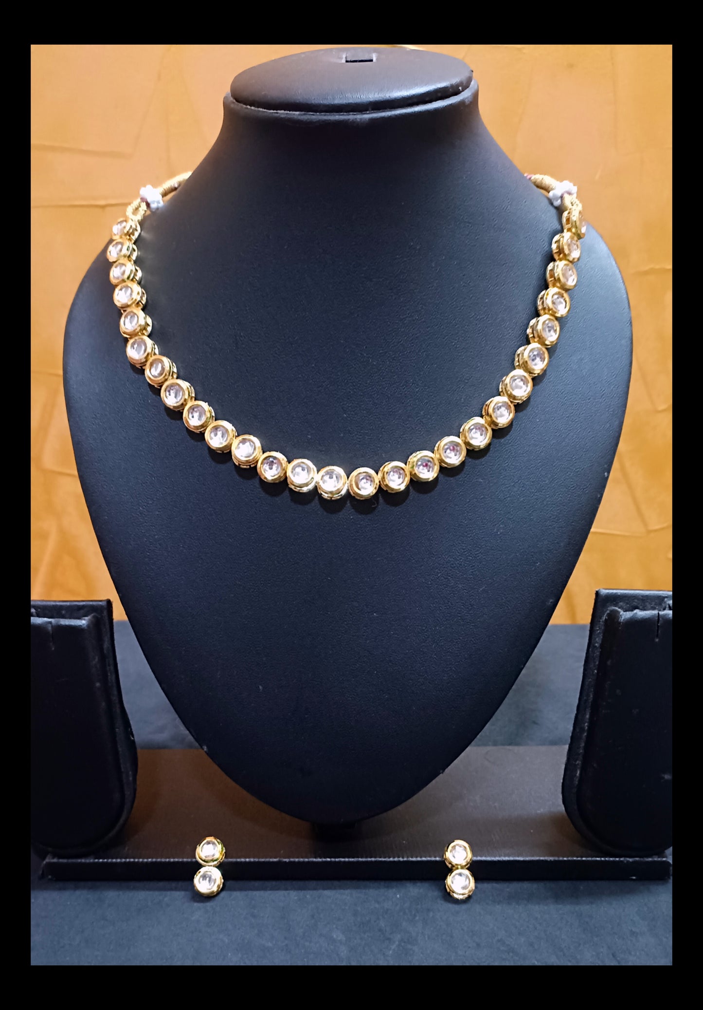 Single Line Meenakari Kundan Necklace set