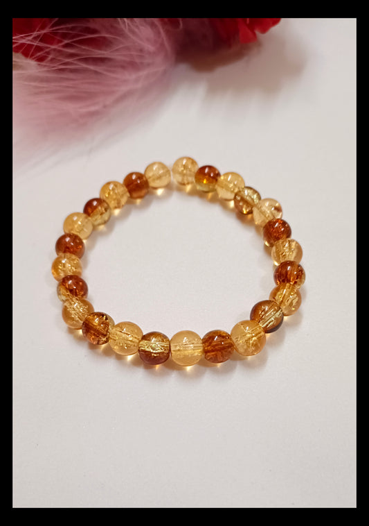 Dual Color Crackle Beads Adjustable Bracelet (8mm)
