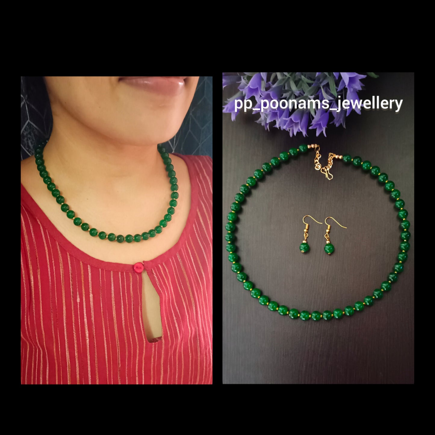 Simple Artificial Beads Necklace Set
