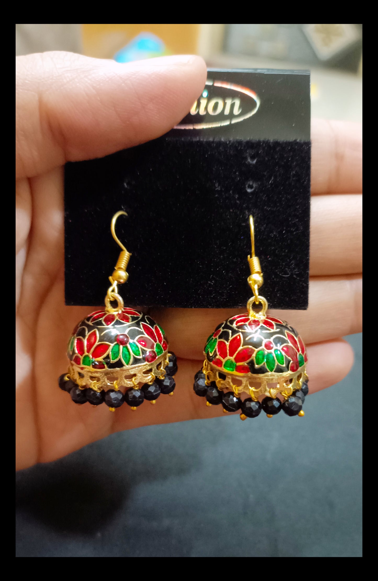 Beautiful Meenakari Jhumkas