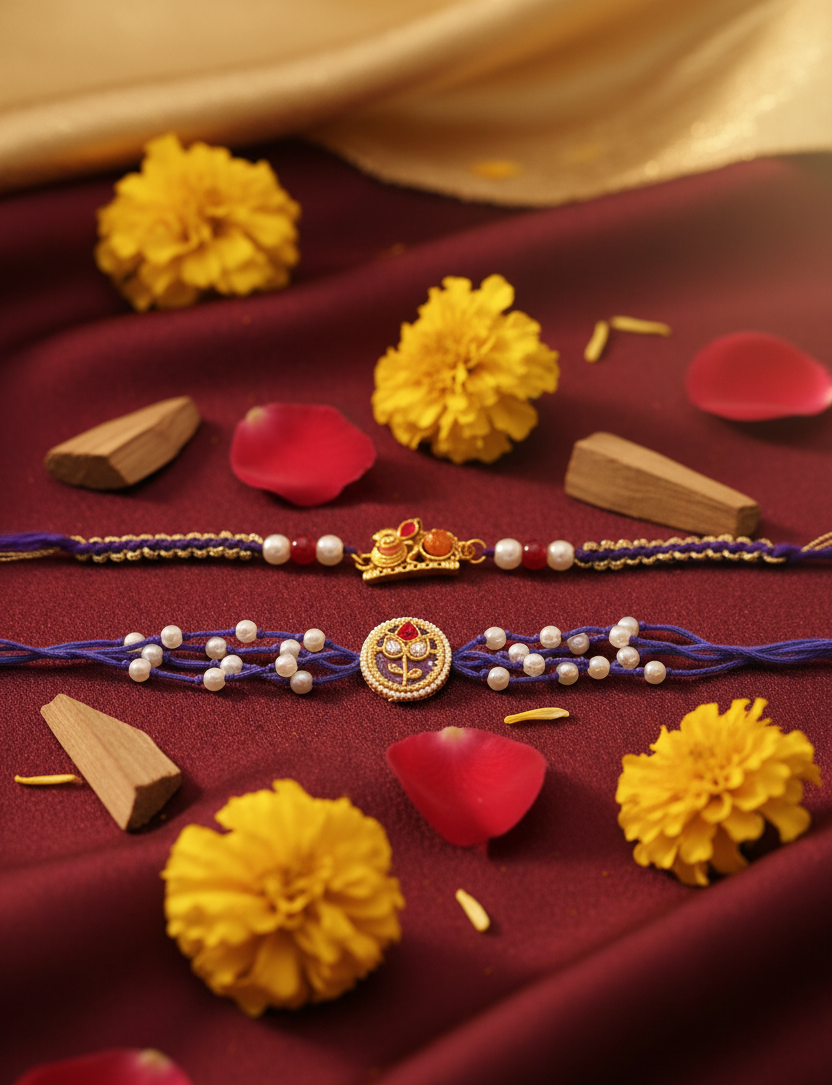 Combo of Om & Kundan Rakhis