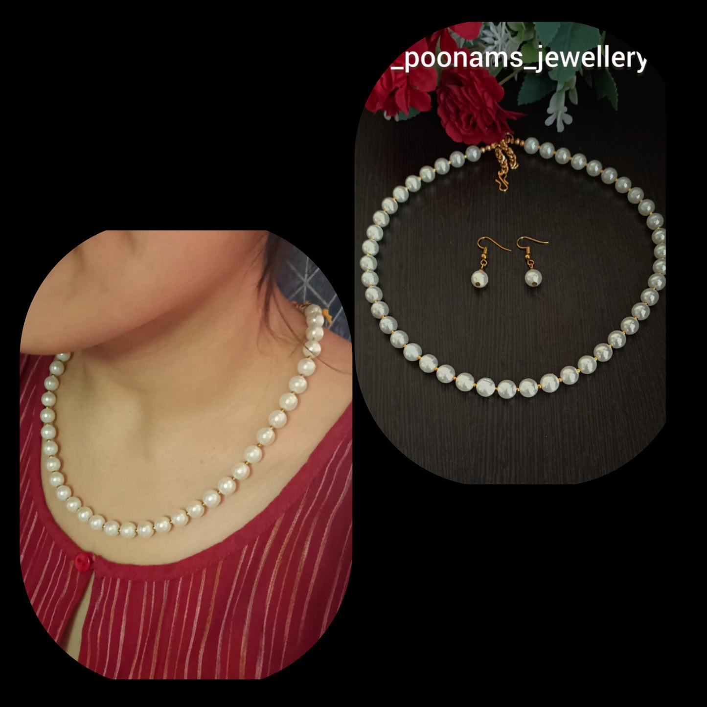 Simple Artificial Beads Necklace Set