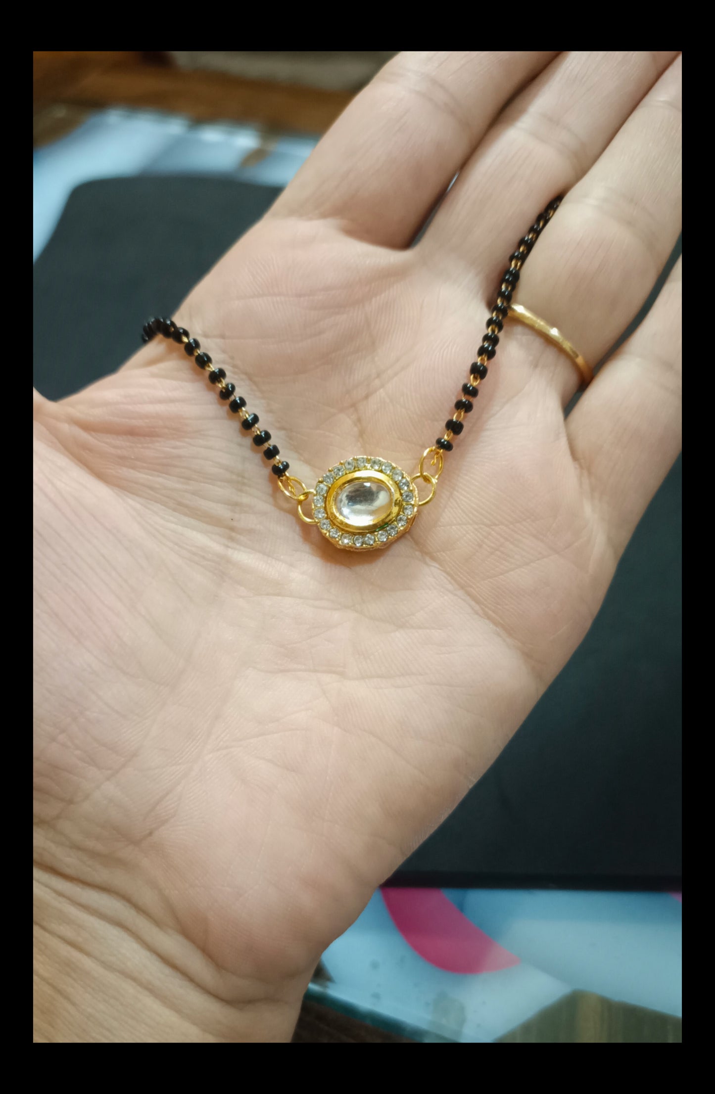 Meenakari Kundan Pendant Mangalsutra