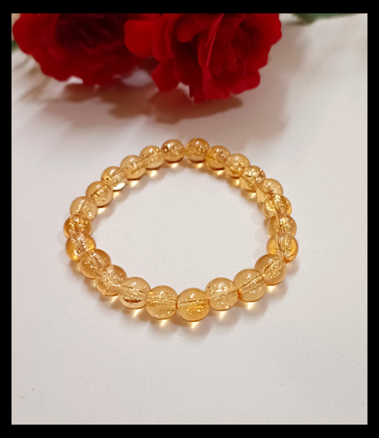 Golden Yellow Crackle Adjustable Bracelet (8mm)