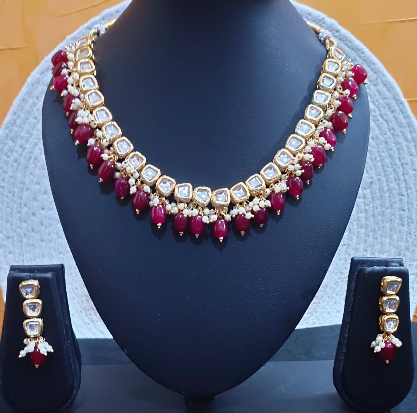 Gold-Plated Meenakari Kundan Choker Set