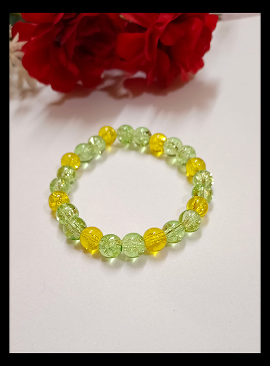 Dual Color Crackle Beads Adjustable Bracelet (8mm)