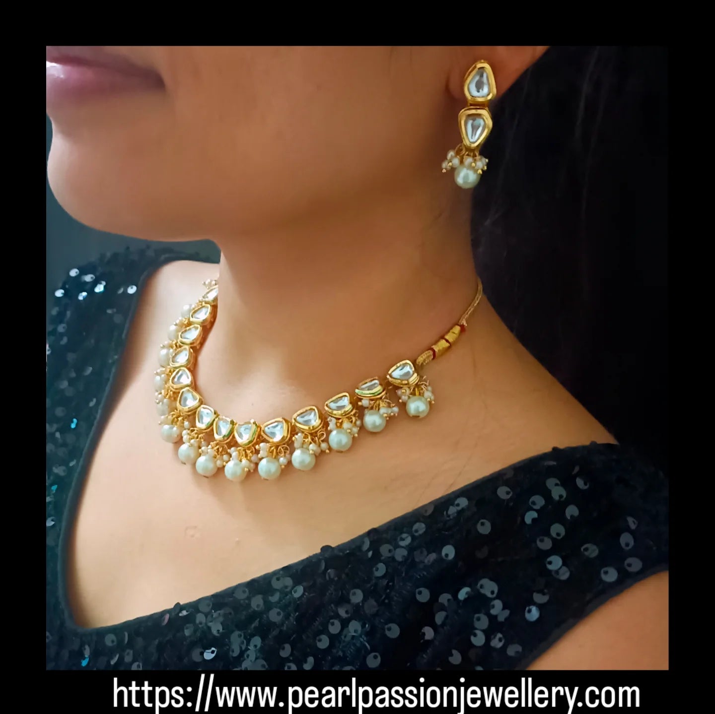 Gold-Plated Kundan Necklace Set