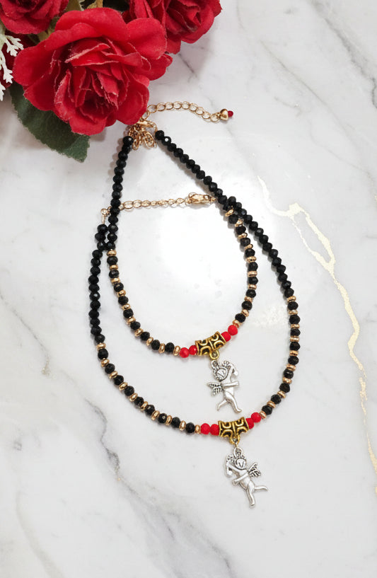 Crystal Beads Rose Gold Chain Anklet