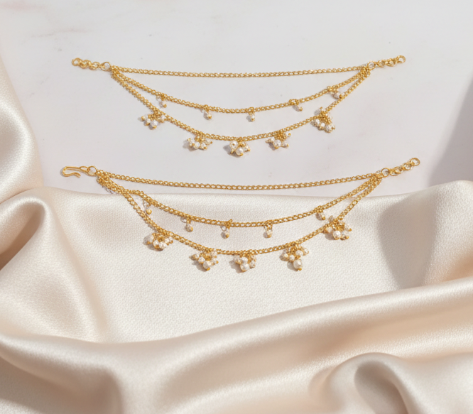 Indian Traditional Golden Ear Chain