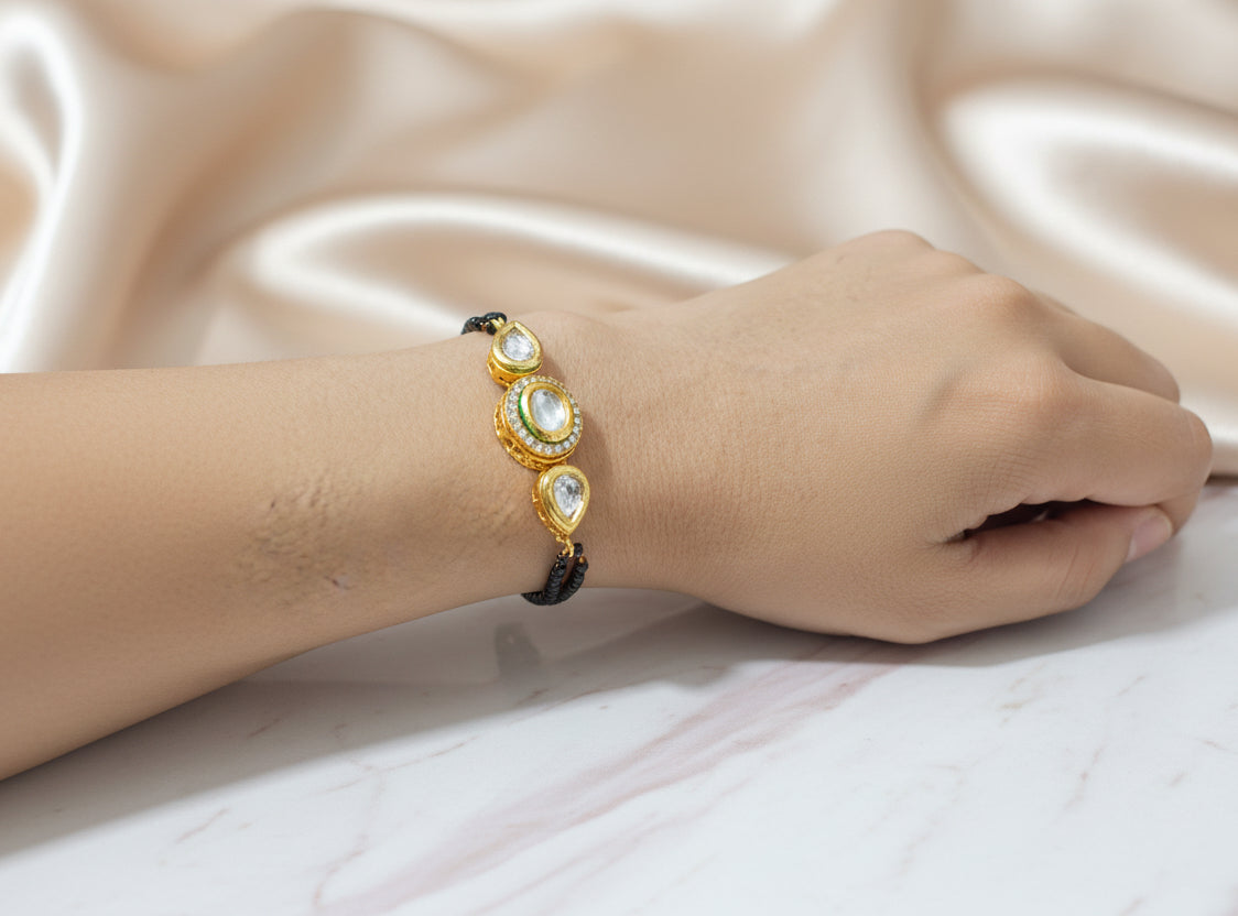 Meenakari Kundan Pendant Hand Mangalsutra