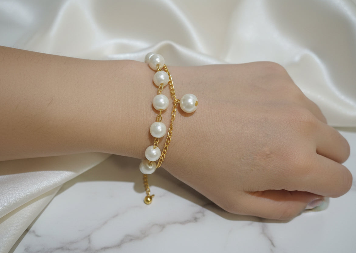 Gold-Plated Chain Beads Bracelet
