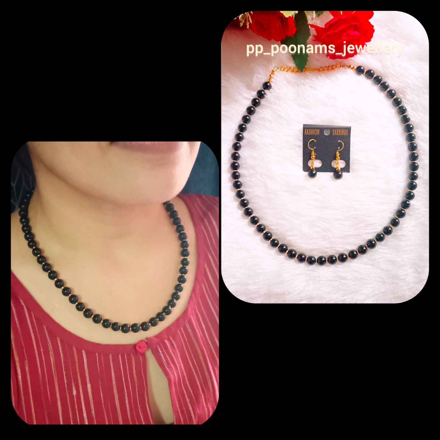 Simple Artificial Beads Necklace Set