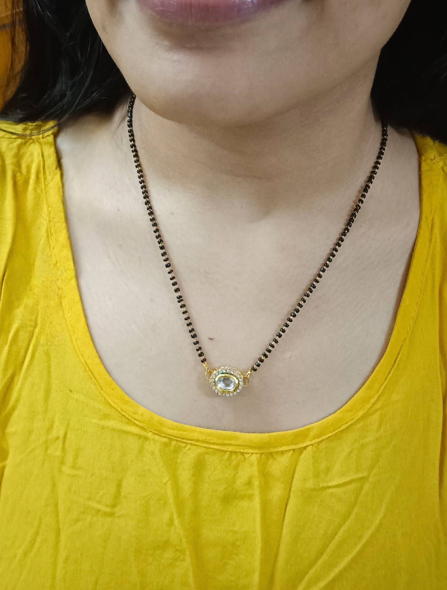 Meenakari Kundan Pendant Mangalsutra