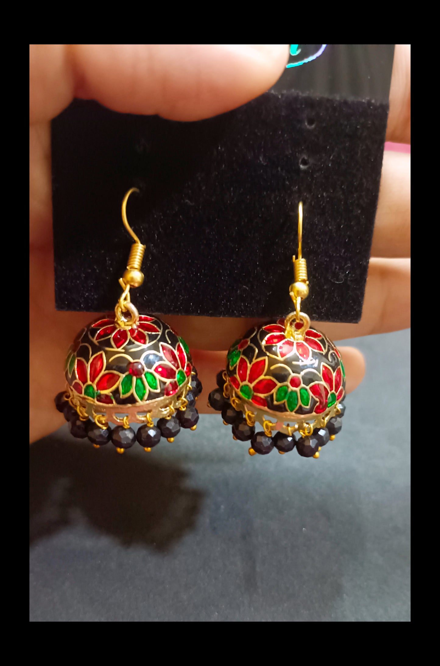 Beautiful Meenakari Jhumkas