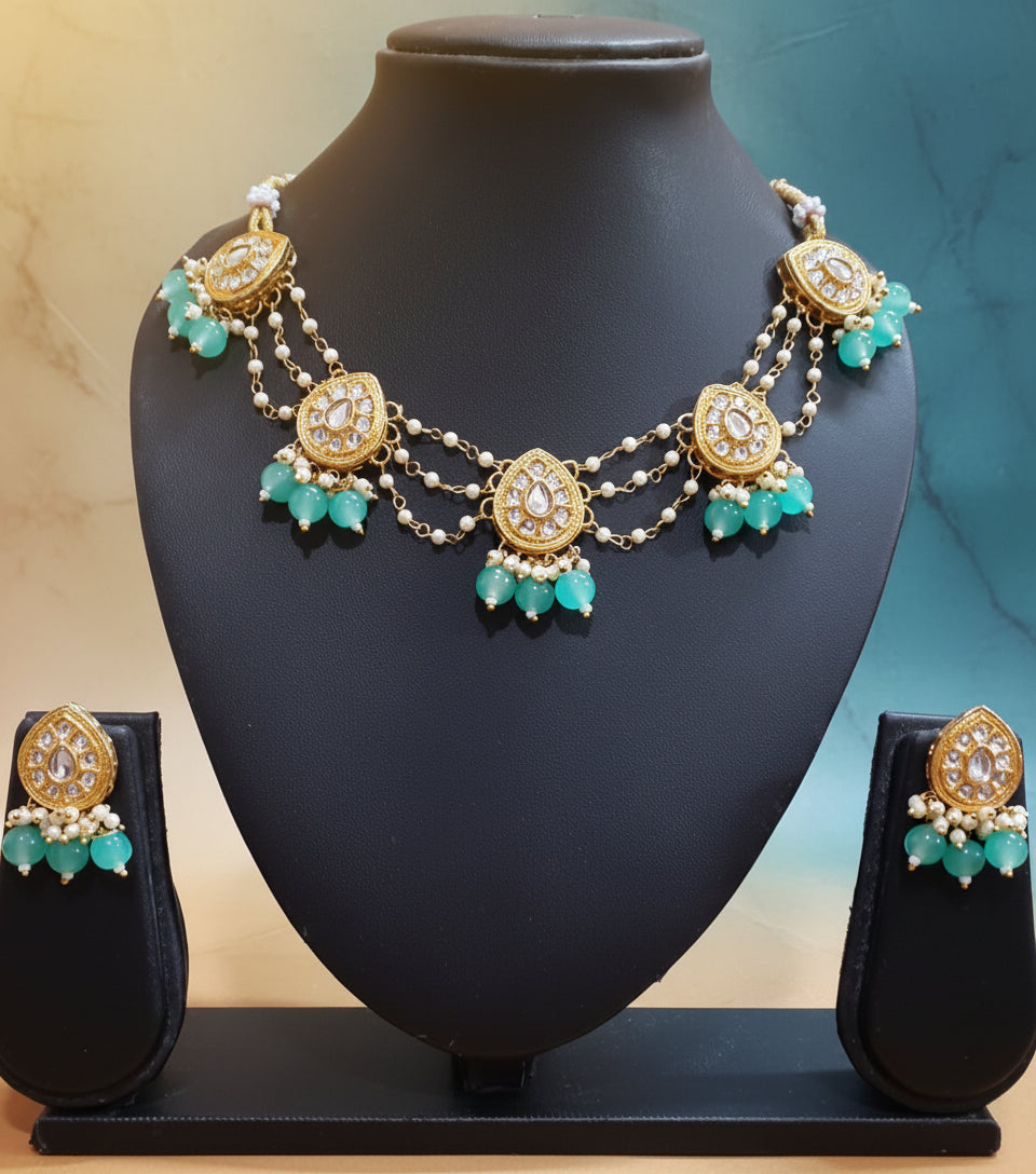Exclusive Kundan Ganthan Chain Choker Set