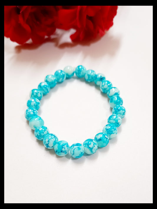 Marble Printed Adjustable Beads Bracelet (8mm)